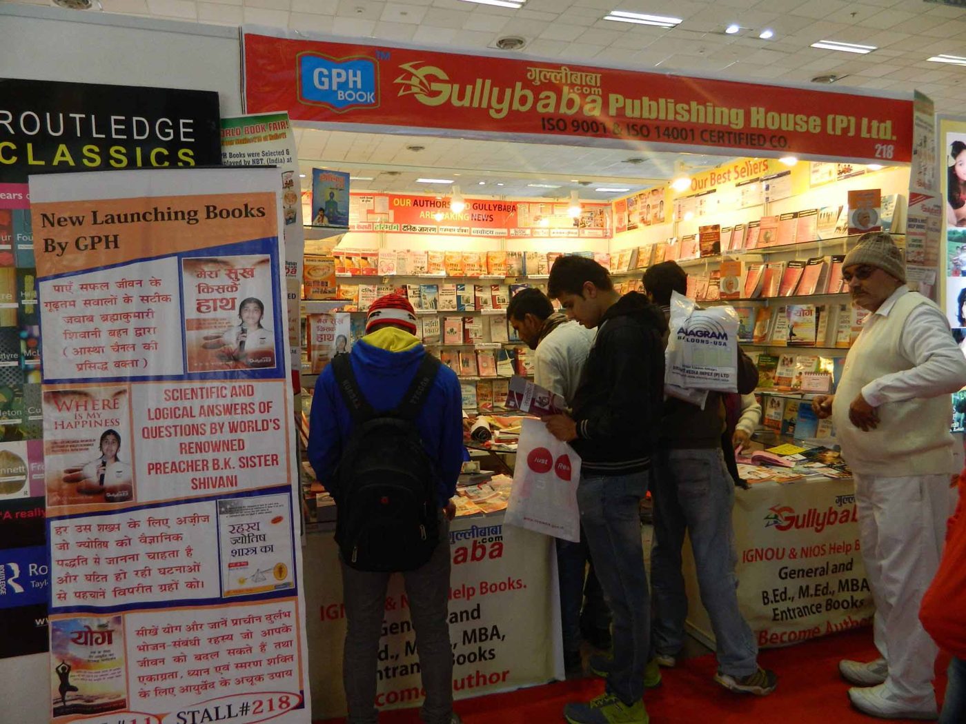 Visitors browsing GullyBaba Kids titles at the publishing stall